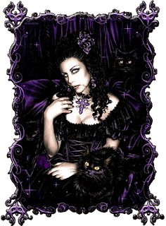 Gif animé gothique femme en noir
